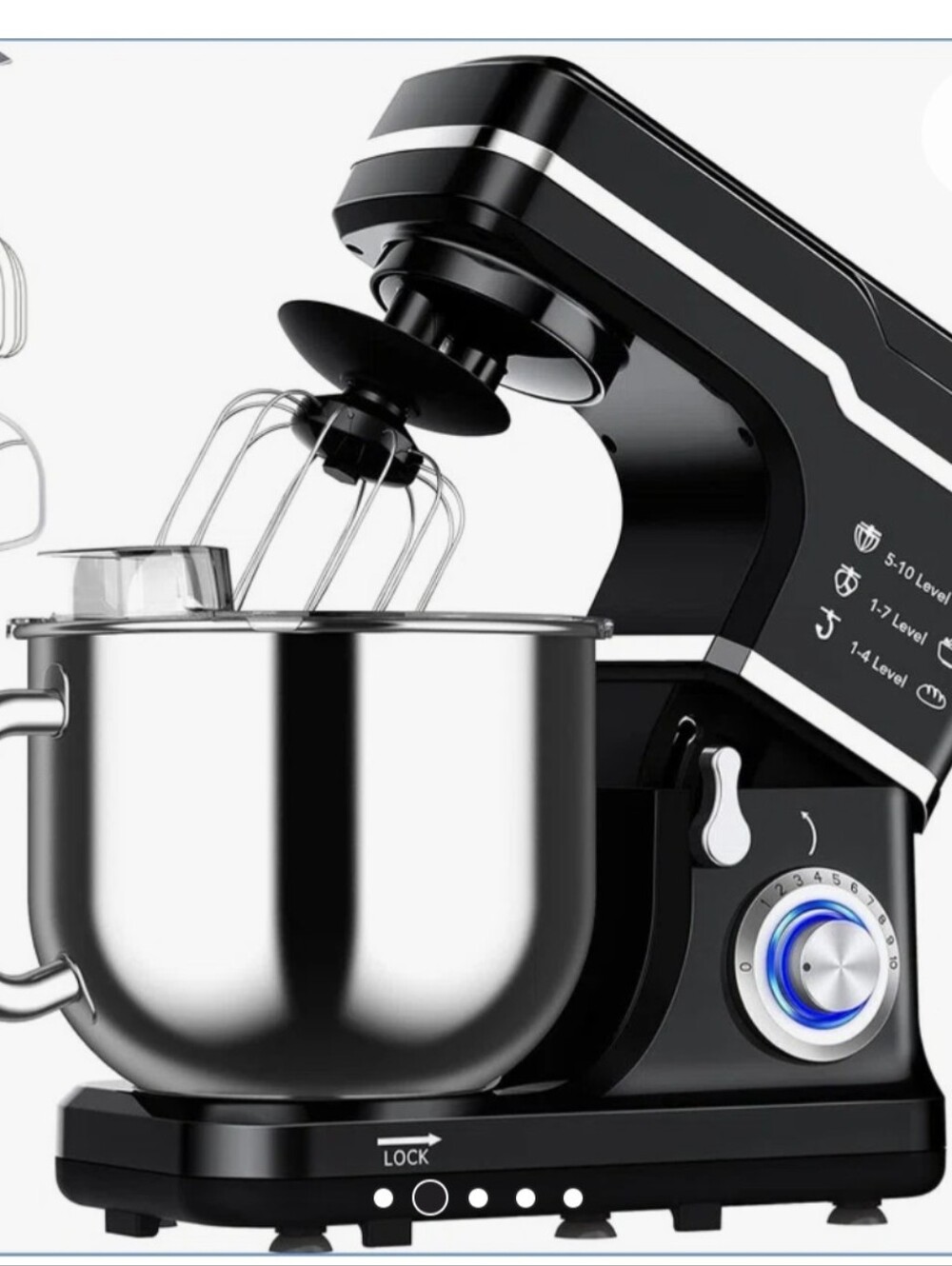 Black Stand Mixer with Stainless Steel Bowl - Brand New In Box - 7.5 Quart